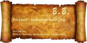 Beiner Bonaventúra névjegykártya